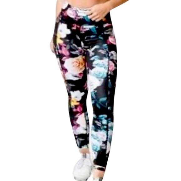 ZYIA ACTIVE FLORAL MESH HIGH RISE ATHLETIC LEGGINGS SZ 12 - Picture 10 of 10